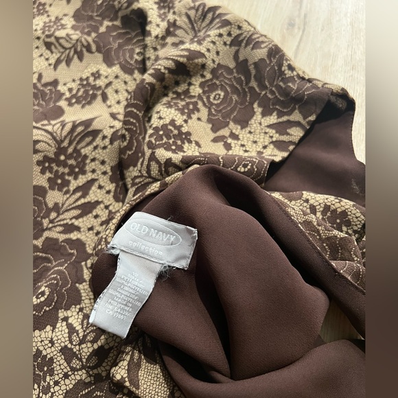 Y2K OLD NAVY - Brown Rose Floral Shift Dress - Picture 3 of 3